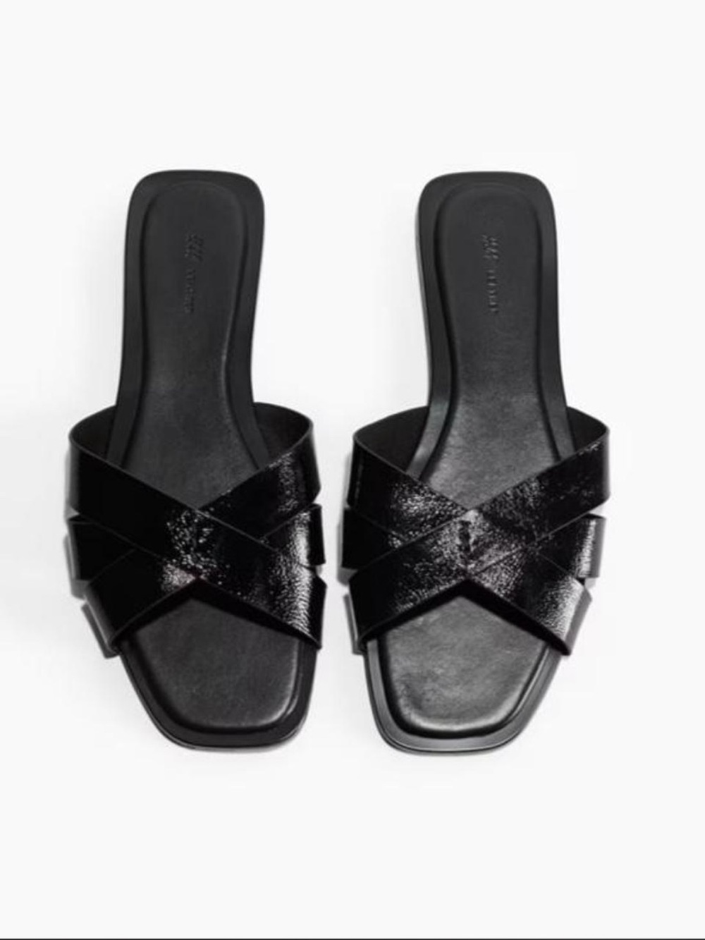 NWT H&M Black Patent Crisscross Sandals- Women